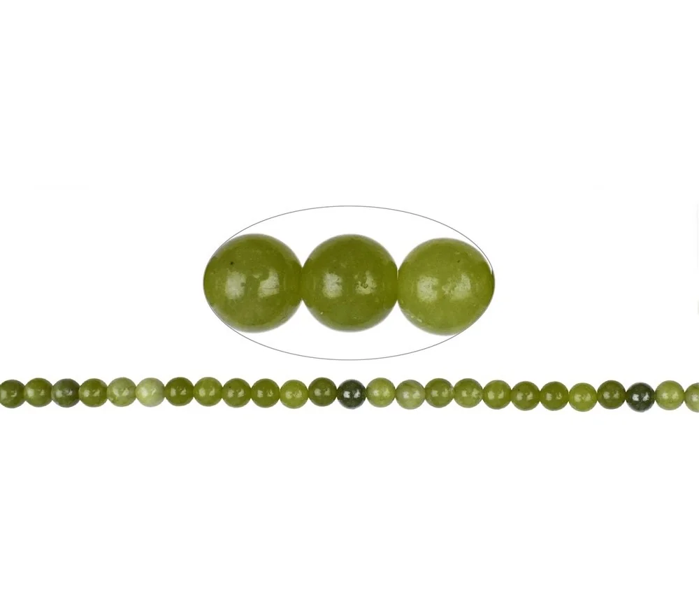 Heilstein & Edelstein-Strang - Kugeln, Serpentin (China), 08mm (38cm)