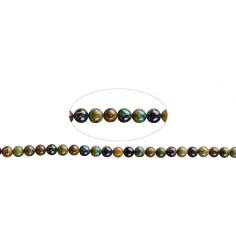 Heilstein & Edelstein-Strang - Kugeln, Azurit-Malachit in Matrix (stab.), 09-10mm