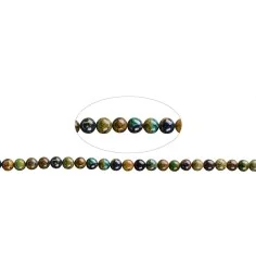 Heilstein & Edelstein-Strang - Kugeln, Azurit-Malachit in Matrix (stab.), 09-10mm