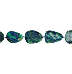 Heilstein & Edelstein-Strang - Freiform, Azurit-Malachit AA (stab.), 2,7-3,2 x 1,9-2,2cm