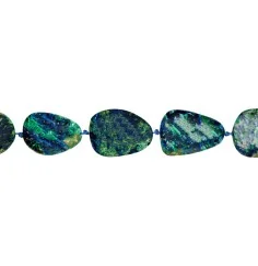Heilstein & Edelstein-Strang - Freiform, Azurit-Malachit AA (stab.), 2,7-3,2 x 1,9-2,2cm