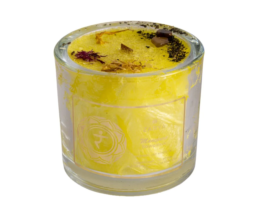 ZARYA - Kerze - Chakra - Solarplexuschakra - ca.10 x 9 cm