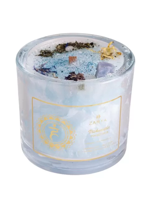 ZARYA - Kerze - Chakra - Halschakra - ca.10 x 9 cm