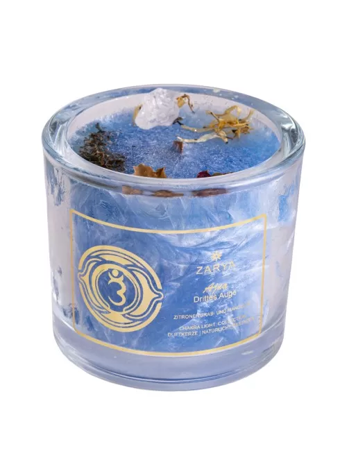 ZARYA - Kerze - Chakra - Stirnchakra - ca.10 x 9 cm