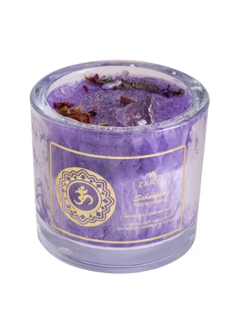 ZARYA - Kerze - Chakra - Kronenchakra - ca.10 x 9 cm
