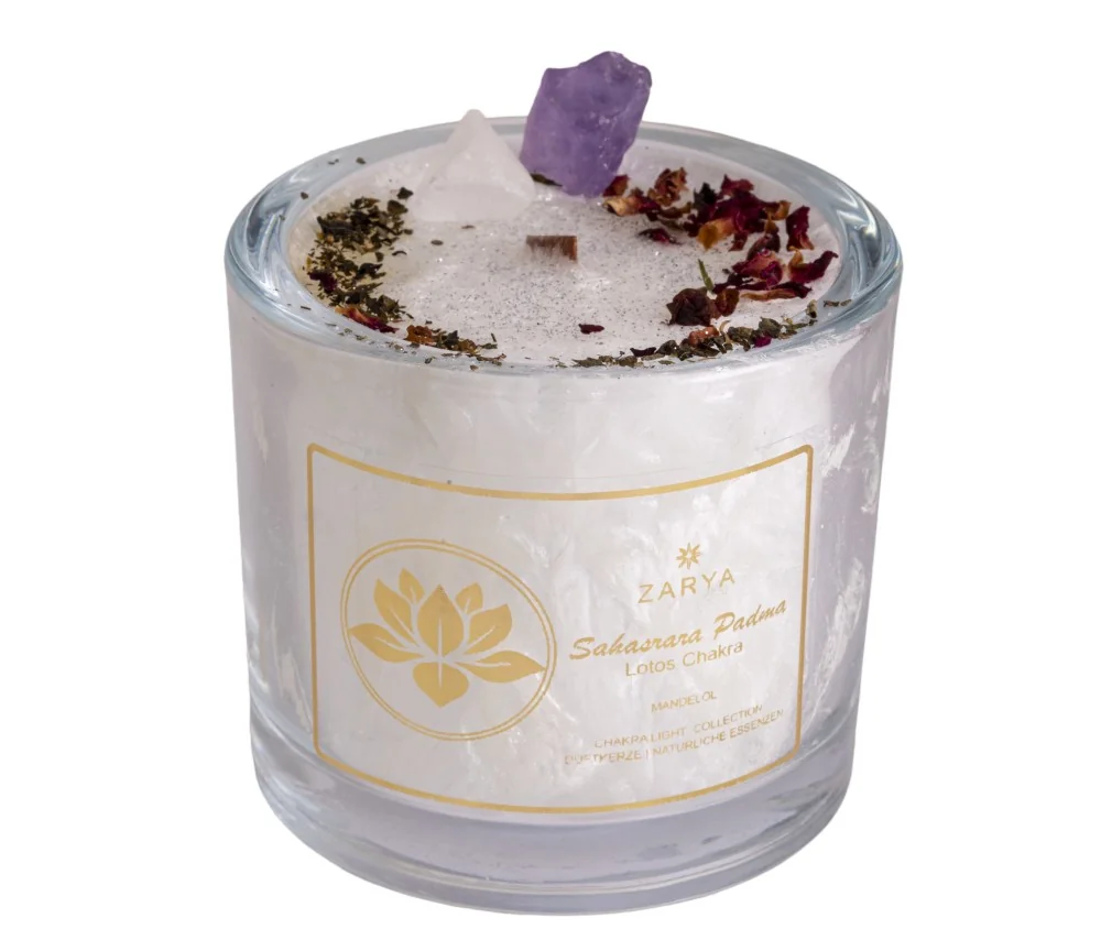 ZARYA - Kerze - Chakra - Lotoschakra - ca.10 x 9 cm