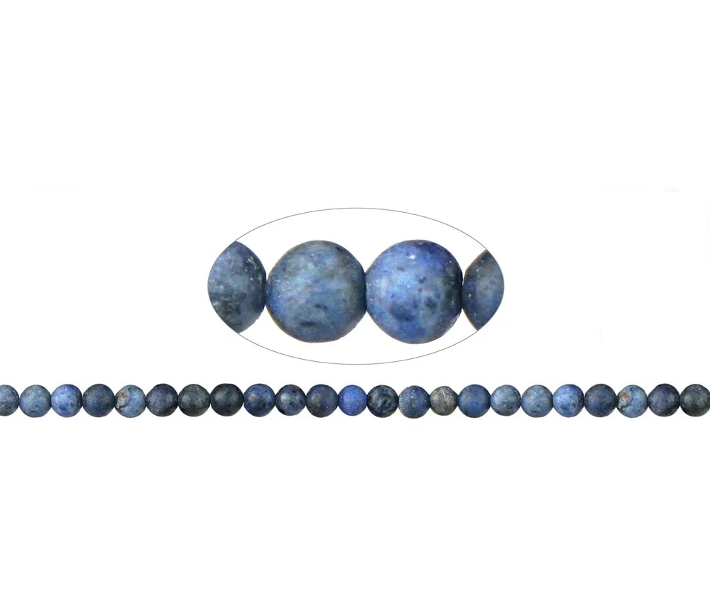 Heilstein & Edelstein-Strang - Kugeln, Dumortierit, matt, 08mm