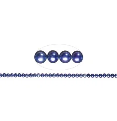 Heilstein & Edelstein-Strang - rund, Süßwasser-Perle A, violett (gef.), 04-04,5mm