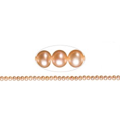 Heilstein & Edelstein-Strang - rund, Süßwasser-Perle A, lachs (natur), 05,5 - 06mm