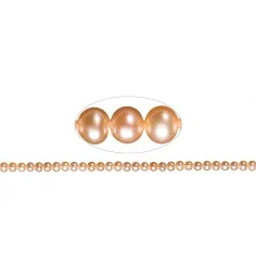 Heilstein & Edelstein-Strang - rund, Süßwasser-Perle A, lachs (natur), 05,5 - 06mm