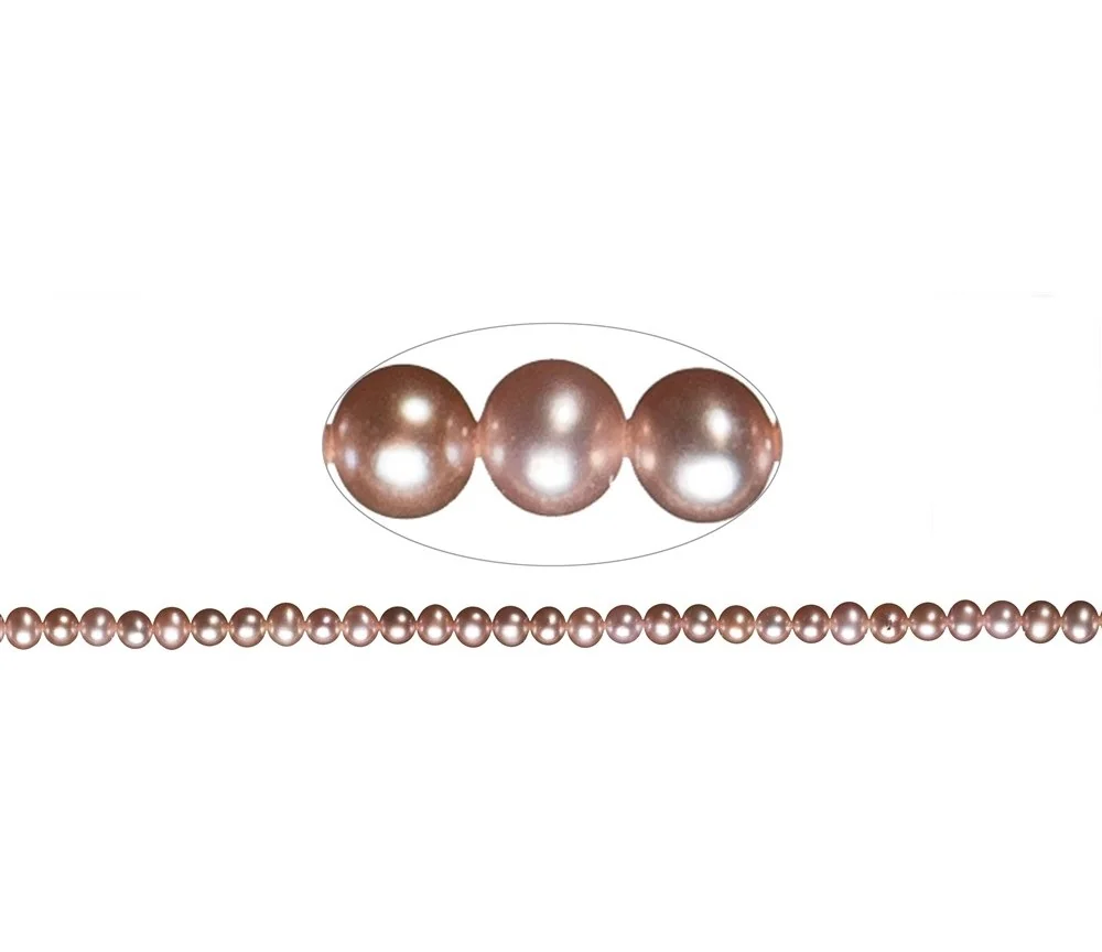 Heilstein & Edelstein-Strang - rund, Süßwasser-Perle A, lila (natur), 05,5-06mm