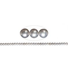 Heilstein & Edelstein-Strang - rund, Süßwasser-Perle A, silber (gef.), 05,5-06mm