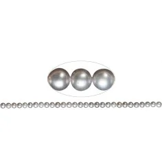 Heilstein & Edelstein-Strang - rund, Süßwasser-Perle A, silber (gef.), 05,5-06mm