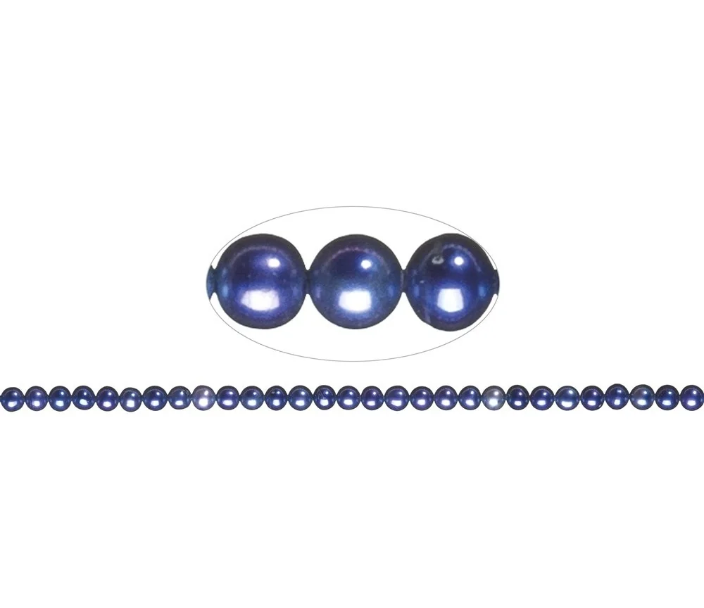 Heilstein & Edelstein-Strang - rund, Süßwasser-Perle A, violett (gef.), 05,5-06mm