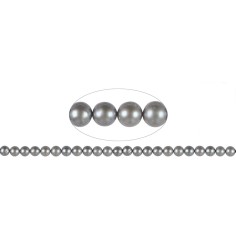 Heilstein & Edelstein-Strang - rund, Süßwasser-Perle AA, grau (gef.), 08-08,5mm
