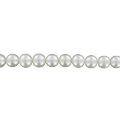 Heilstein & Edelstein-Strang - rund, Süßwasser-Perle AA+, weiß, 09-09,5mm