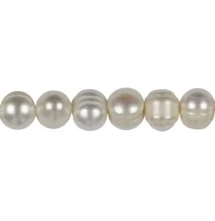 Heilstein & Edelstein-Strang - rund, Süßwasser-Perle AB, creme-weiß (natur), 10mm (35cm)