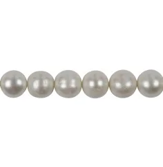 Heilstein & Edelstein-Strang - rund, Süßwasser-Perle AB, creme-weiß (natur), 11 - 15mm, mit Verlauf