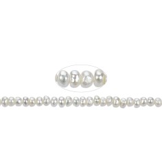 Heilstein & Edelstein-Strang - Potatoe, Süßwasser-Perle, creme-weiß, 02 x 02-03mm