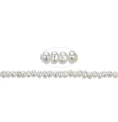 Heilstein & Edelstein-Strang - Potatoe, Süßwasser-Perle, creme-weiß, 02 x 02-03mm