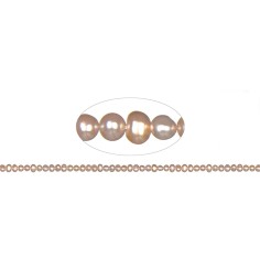 Heilstein & Edelstein-Strang - Potatoe, Süßwasser-Perle A, lila (natur), 03-04mm