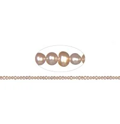 Heilstein & Edelstein-Strang - Potatoe, Süßwasser-Perle A, lila (natur), 03-04mm
