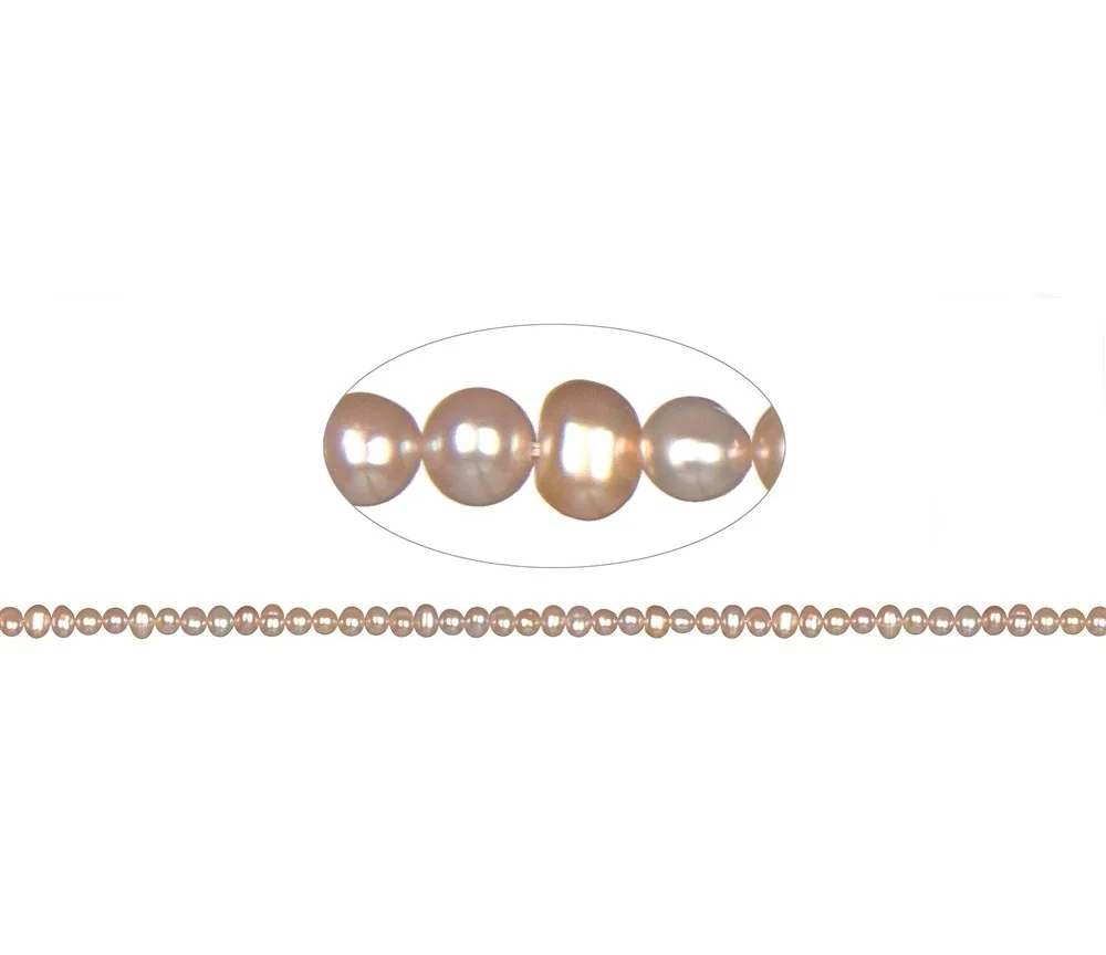 Heilstein & Edelstein-Strang - Potatoe, Süßwasser-Perle A, lila (natur), 03-04mm