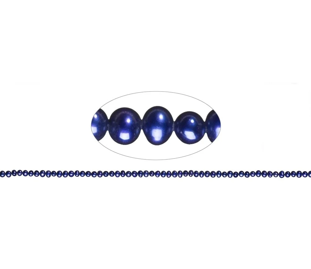 Heilstein & Edelstein-Strang - Potatoe, Süßwasser-Perle A, violett (gef.), 03-04mm