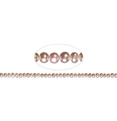 Heilstein & Edelstein-Strang - Potatoe, Süßwasser-Perle A, lachs (natur), 04-05mm