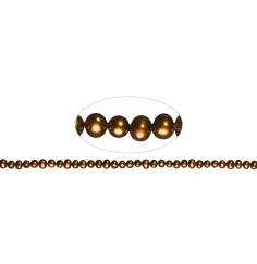 Heilstein & Edelstein-Strang - Potatoe, Süßwasser-Perle A, braun (gef.), 04-05mm