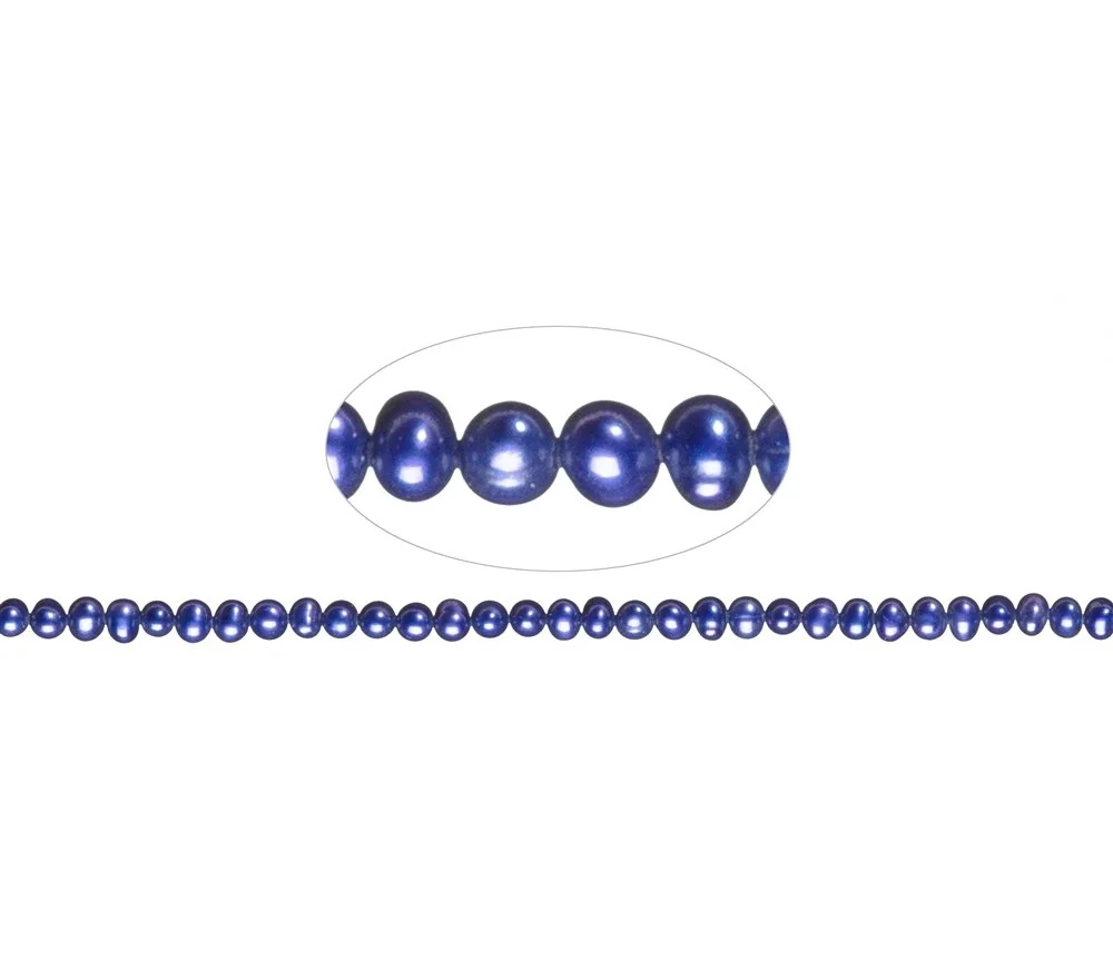 Heilstein & Edelstein-Strang - Potatoe, Süßwasser-Perle A, violett (gef.), 04-05mm