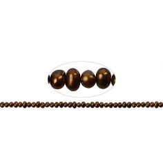 Heilstein & Edelstein-Strang - Potatoe, Süßwasser-Perle A, braun (gef.), 03,5-04mm