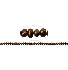 Heilstein & Edelstein-Strang - Potatoe, Süßwasser-Perle A, braun (gef.), 03,5-04mm