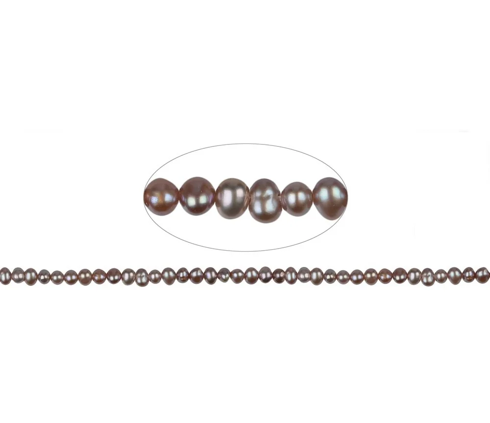 Heilstein & Edelstein-Strang - Potatoe, Süßwasser-Perle A, violett (gef.), 03,5-04mm