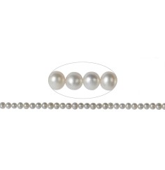 Heilstein & Edelstein-Strang - Potatoe, Süßwasser-Perle C, weiß-creme, 06-07mm (39cm)