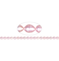 Heilstein & Edelstein-Strang - Reiskorn, Süßwasser-Perle, rosa (gef.), 07-09 x 06-07mm
