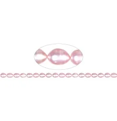 Heilstein & Edelstein-Strang - Reiskorn, Süßwasser-Perle, rosa (gef.), 07-09 x 06-07mm