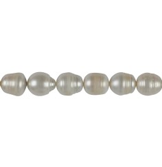 Heilstein & Edelstein-Strang - Reiskorn, Süßwasser-Perle, weiß-creme, 13-15mm