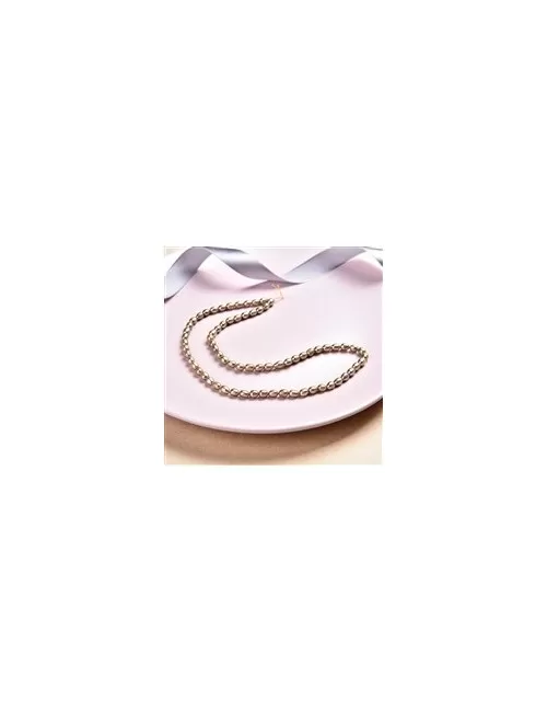 Heilstein & Edelstein-Strang - Reiskorn, Süßwasser-Perle, gelbgrün (gef.), 06-07mm