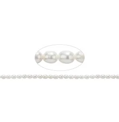 Heilstein & Edelstein-Strang - Reiskorn, Süßwasser-Perle, weiß-creme, 06mm