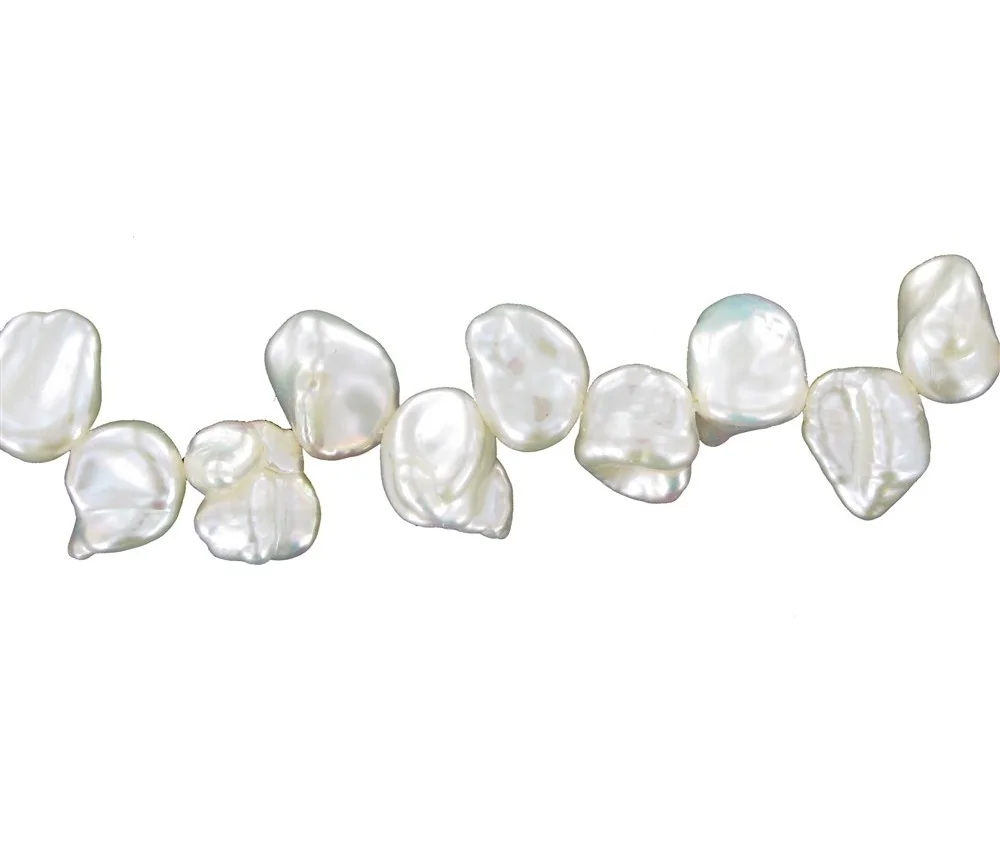 Heilstein & Edelstein-Strang - Keshi, Süßwasser-Perle A, weiß-creme, 07-07,5 mm