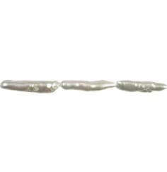 Heilstein & Edelstein-Strang - Stäbchen, Süßwasser-Perle A+ weiß, ca. 25 - 30mm