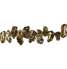 Heilstein & Edelstein-Strang - flach, Süßwasser-Perle AB, bronze (gef.), 06 x 15mm