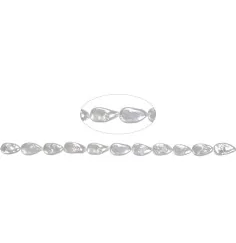 Heilstein & Edelstein-Strang - Tropfen flach, Süßwasser-Perle, 014 x 08mm