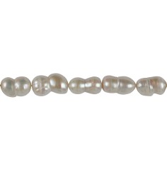 Heilstein & Edelstein-Strang - Peanut, Süßwasser-Perle, weiß-creme, 15-20 x 10-12mm