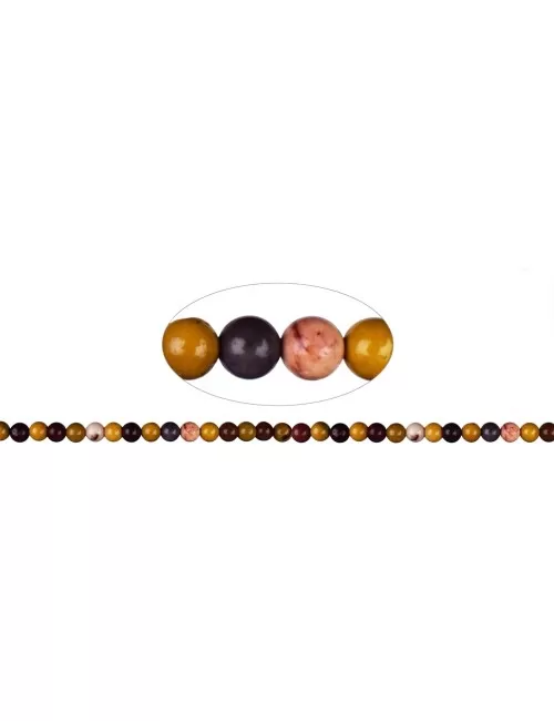 Heilstein & Edelstein-Strang - Kugeln, Mookait, 04mm