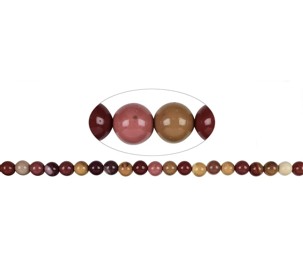 Heilstein & Edelstein-Strang - Kugeln, Mookait, 08mm