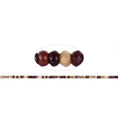 Heilstein & Edelstein-Strang - Button, Mooakit, facettiert, 02 x 04mm (38cm)