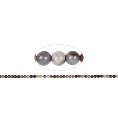 Heilstein & Edelstein-Strang - Kugeln, versteinertes Holz, 04mm (38cm)
