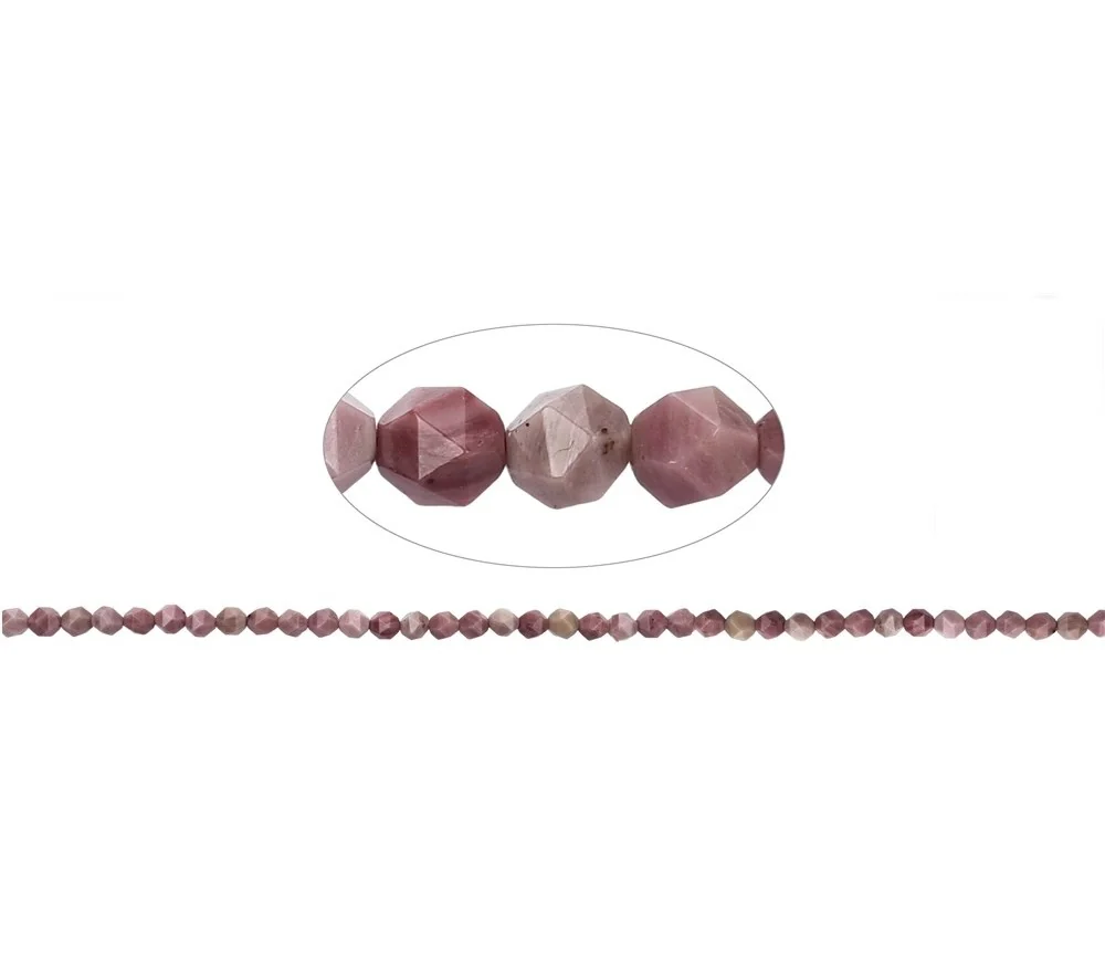 Heilstein & Edelstein-Strang - Kugeln, Thulit, facettiert, 06mm (39cm)